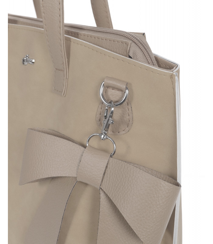 Béžová dámska kabelka s mašľou S739 GROSSO – Barebag.sk